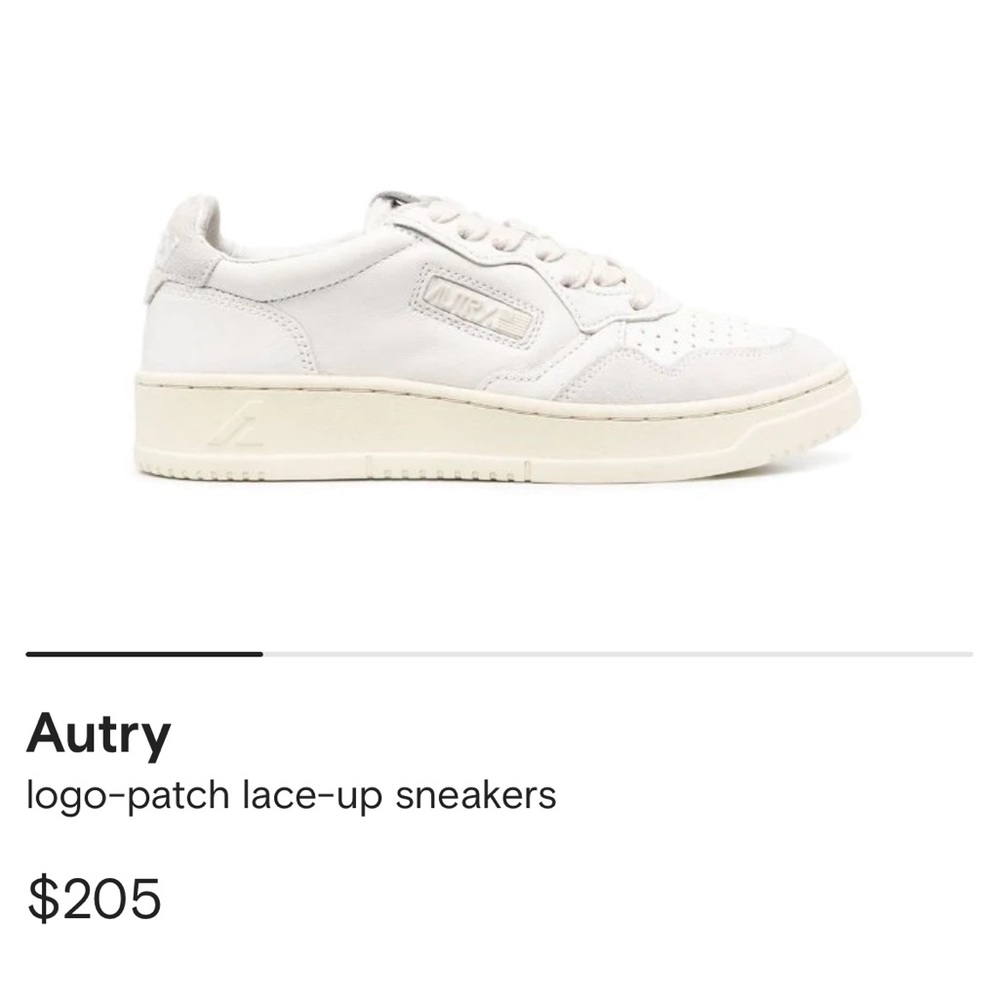 AUTRY LOGO PATCH LACE UP SNEAKERS SIZE EU 40 WHITE COLOR